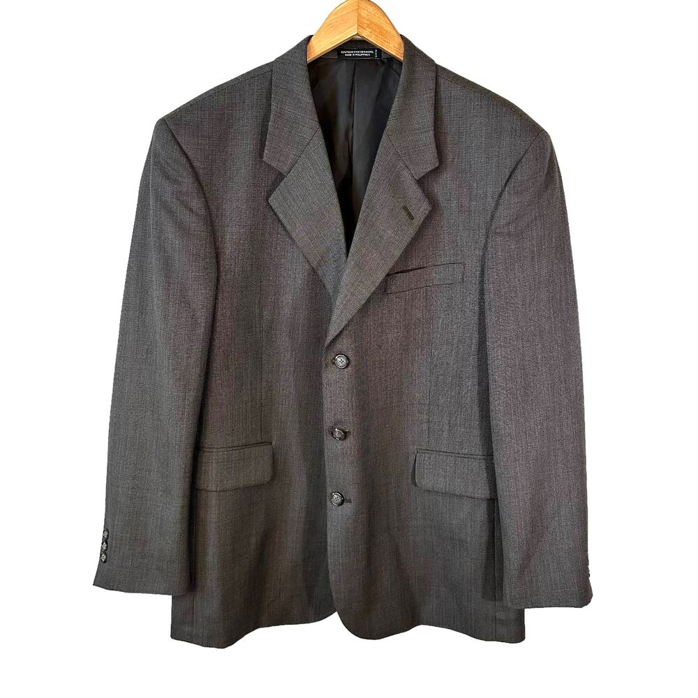 Vintage Enrico Gelini Men's Wool Blend 3 Button Blazer Brown 42 Regular Classic